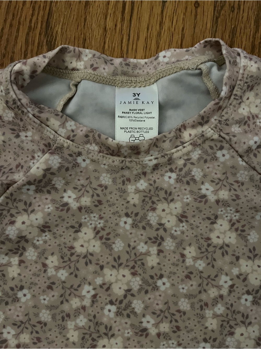 Jamie Kay swim top shirt swimsuit Long-Sleeve Floral Top in Light Mauve - Picture 2 of 2